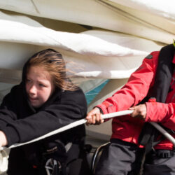Young people winching