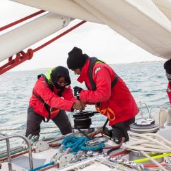 Young people winching