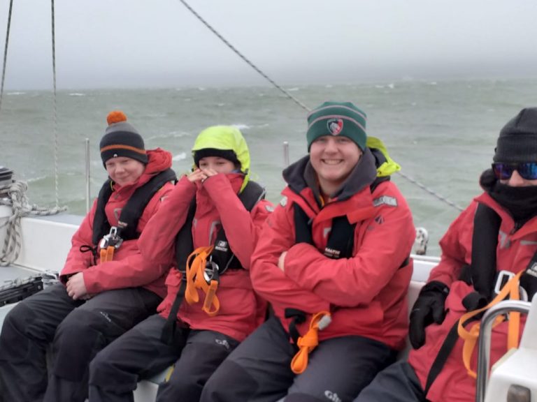 Young people on Challenger yacht