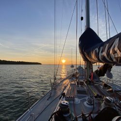 Challenger yacht sunset