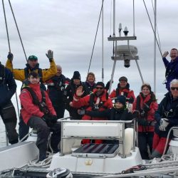 round the island challenger 2 team photo boat