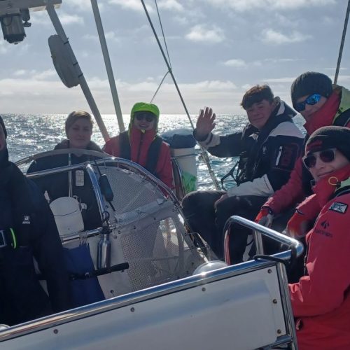 Group photo on boat