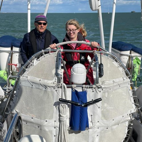 Young lady steering