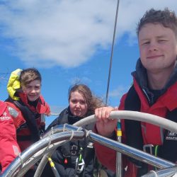 Young people sailing a 72ft Challenger Yacht owned by Tall Ships Youth Trust charity. 2025 Festive Day Sail in Portsmouth