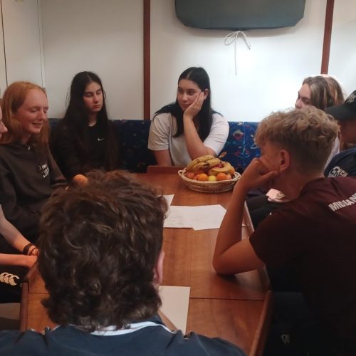 group around the table