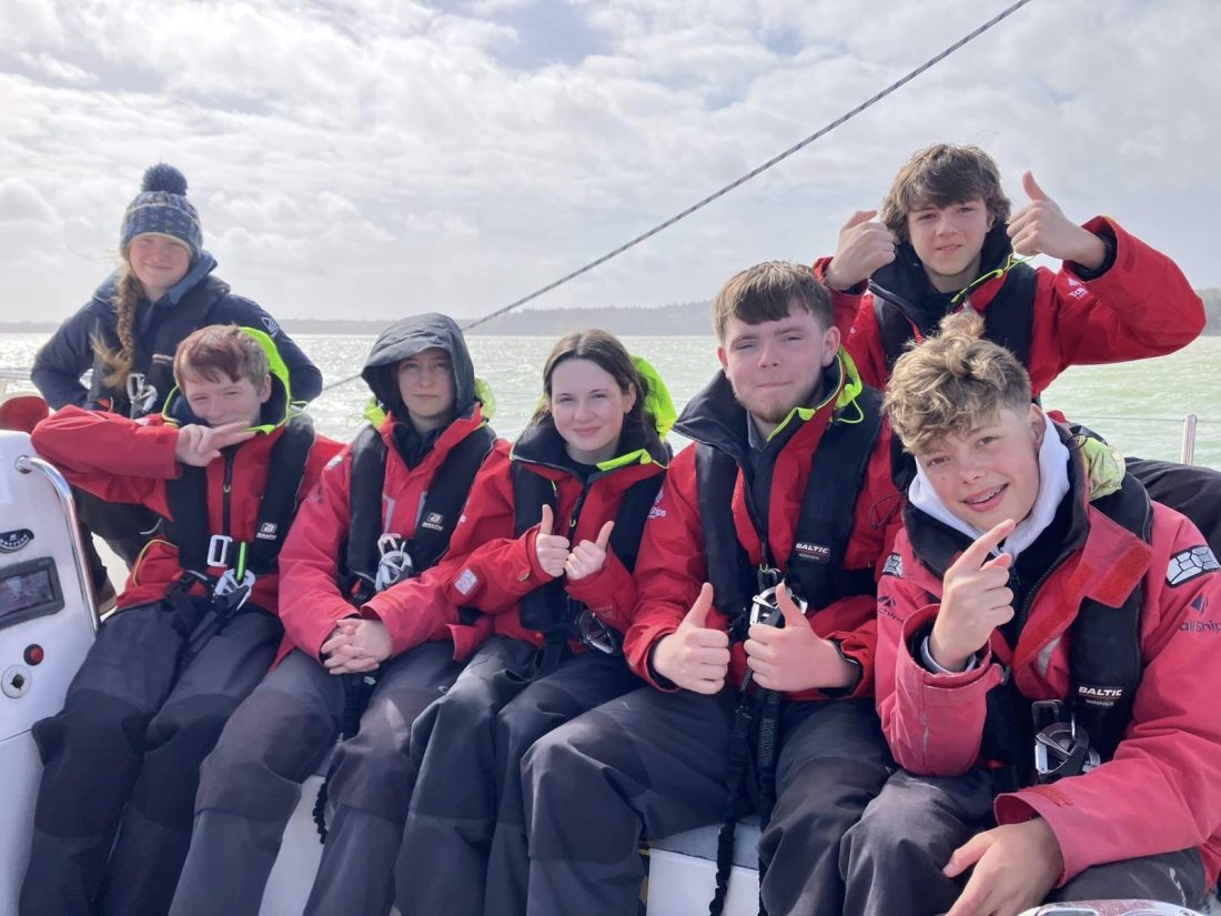 young people on boat