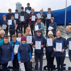 Bayston Hill Scouts end of voyage group photo with certificates