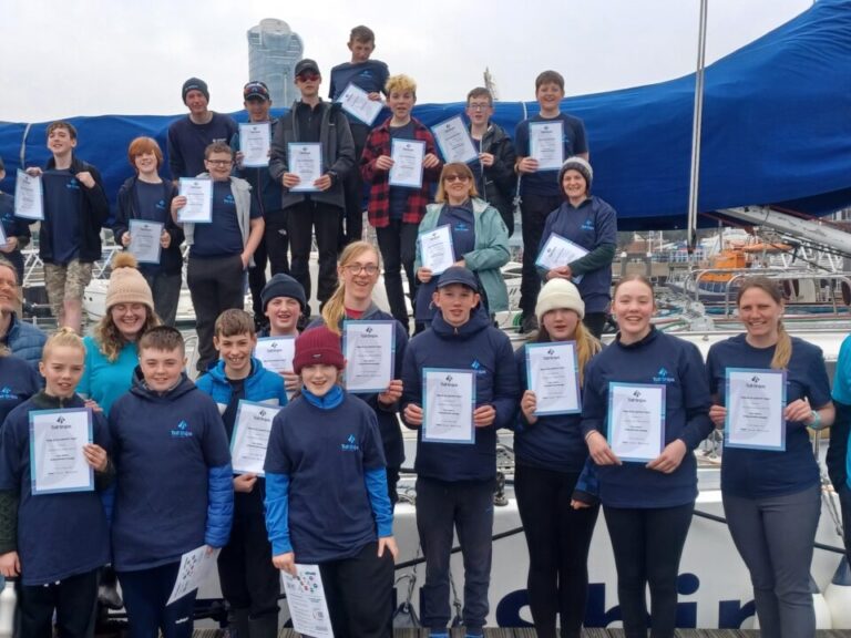 Bayston Hill Scouts end of voyage group photo with certificates