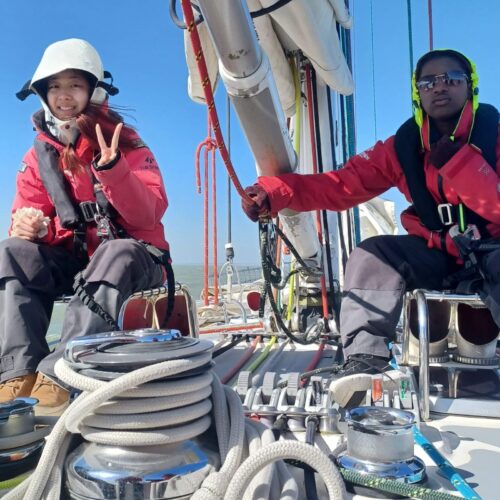 young people on challenger yacht