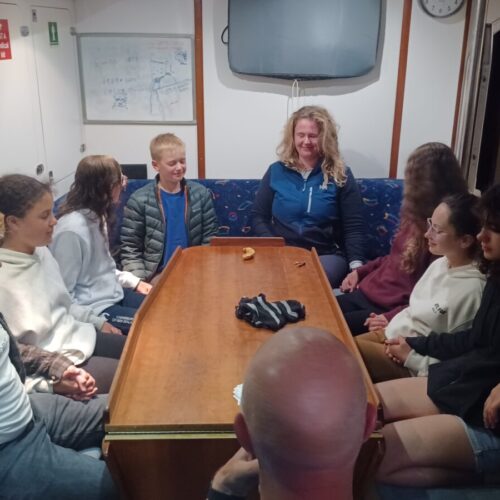 Naval Children's Charity in the snake pit of a challenger yacht sailing