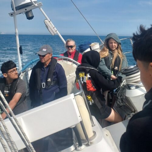 Exploration voyage sailing with young teenagers