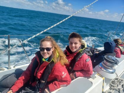 Young people sailing on a voyage in Scotland