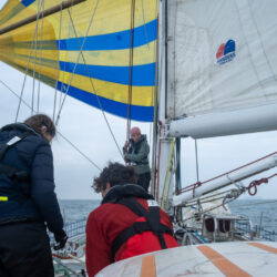 Learning how to fly the spinnaker sail in ocean racing